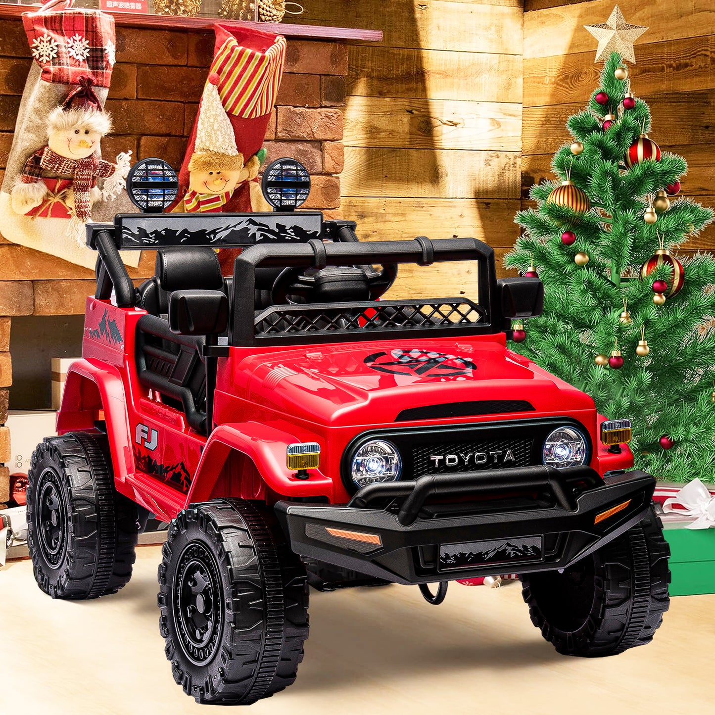 HNH Licensed Toyota FJ 12V Electric Car for Kids, Battery Powered Ride on Truck Car with Remote Control