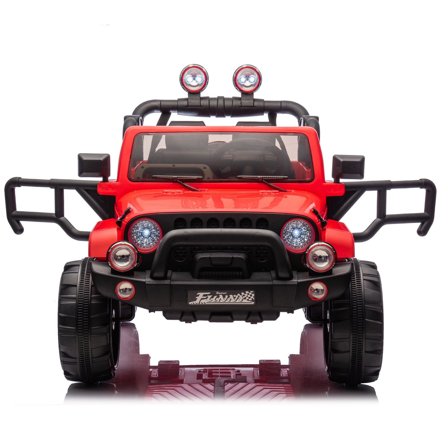 2-Seater Ride On Truck for Kids Ages 3+, 24V7AH Children's Electric Car W/Parental Remote Control, Bluetooth Music, LED Lights, 4Mph, Red (MAX 149 Lbs)