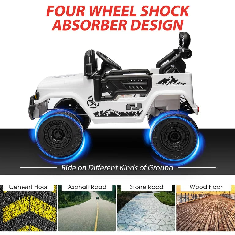 HNH 12V Toyota FJ40 Electric Car for Kids,Ride on Truck for Boys Girls with Remote Control