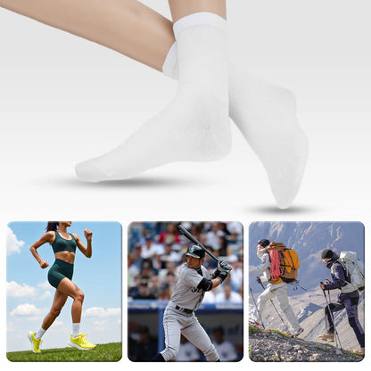 YOMYM 8 Pairs Casual Cotton Crew Socks for Women and Men, Athletic Casual Work Crew Socks, White