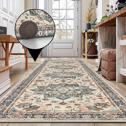 TECHVIDA 2'x8' Hallway Runner Rug Boho,Non Slip Machine Washable Rugs for Hallway Kitchen,Khaki