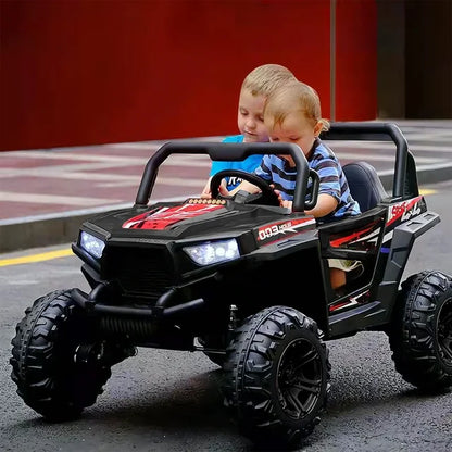 WUBEN 12V 7A Kids Ride On car, Powered Ride on Truck Car with Remote Control, Electric Off-Road UTV Vehicle with Spring Suspension,2 Speeds,Led Lights,Safety Belt,Bluetooth