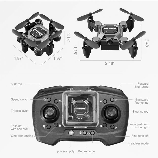 HNH Mini Drone with 4K HD Camera for Kids and Adults, FPV Foldable RC Quadcopter with 3D Flip,Trajectory Flight,2.5 in Width