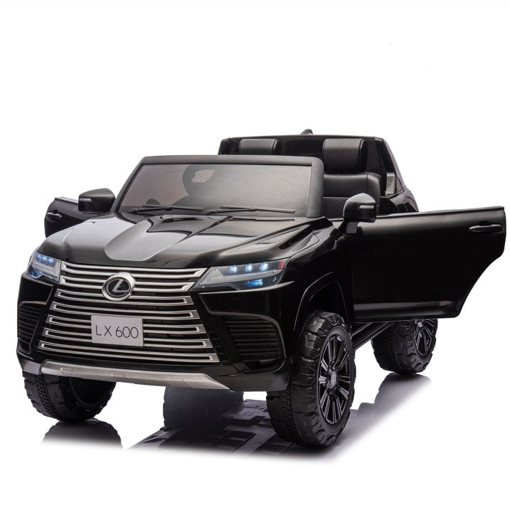 Licensed LEXUS LX600 Ride On Truck for Kids, 24V Two Seater Kids Ride On Car with Parents Control, Bluetooth, MP3, Music, Adjustable Volume, Power Display-Black