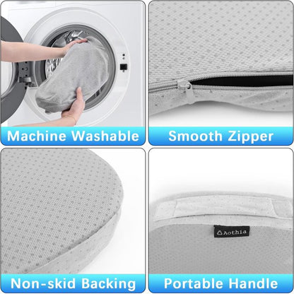 ELTPOWER Memory Foam Seat Cushion Cooling Gel Butt Pillow Car Seat Cushion Butt Pillow for Tailbone Pain Relief Chair Cushion Gray