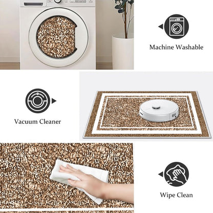 TECHVIDA Bathroom Rugs,Non-Slip Ultra Soft Bath Mat,Soft Absorbent Bathroom Rug and Bath Mat,Machine Washable,(18"x26",Dark Brown and White)