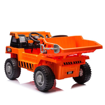 HNH Ride on Dump Truck, 12V Ride on Car with Remote Control, Electric Dump Bed and Extra Shovel, 12V Dump Truck Toys