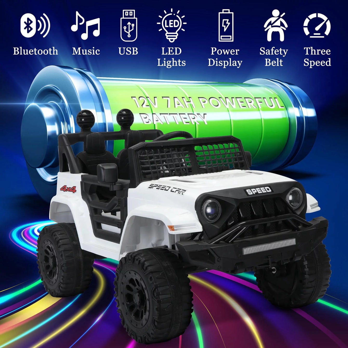 Spoway Ride on Truck Car for Kid,12v Kids Ride On Truck 2.4g W/Remote Control,Electric Car For Kids