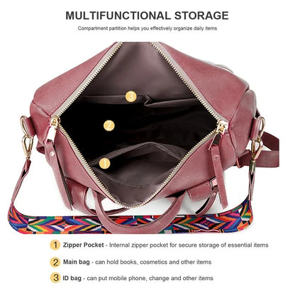 YOMYM Leather Backpack Purse for Women Designer Ladies Large Travel Convertible Shoulder Bag