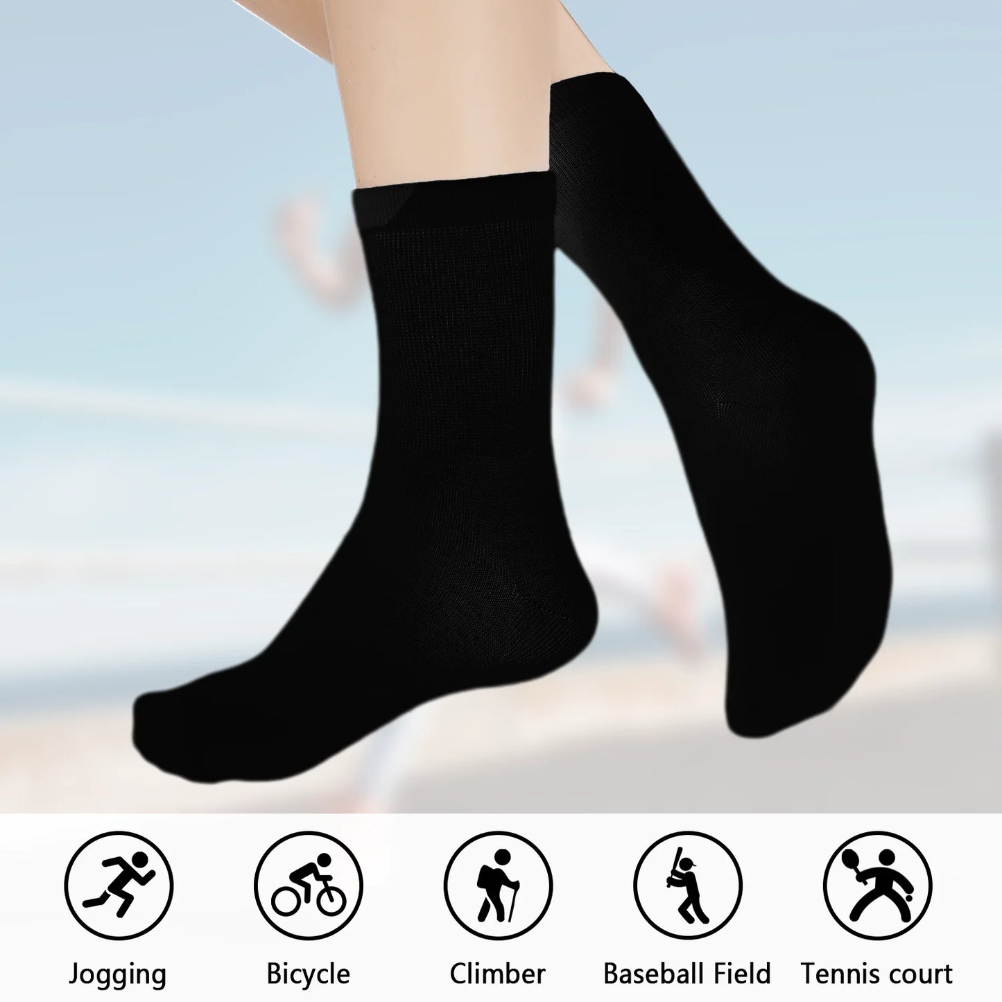YOMYM Women Cotton Crew Socks, Soft Cotton Bootie Socks Women Above Ankle Crew Socks 8 Pairs, Black