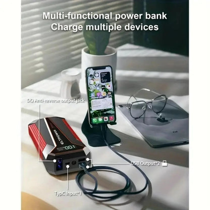 Bangben 20000mAh Car Battery Jump Starter with Dual USB Quick Charge and LED Light Black