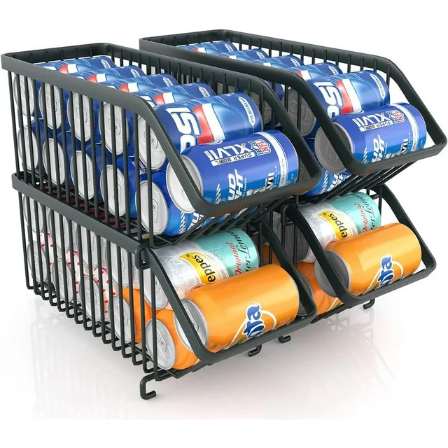Werseon Soda Can Organizer 4 Pack Stackable Rack Dispenser, Beverage Rack Can Dispenser Organizer for Kitchen,Refrigerator