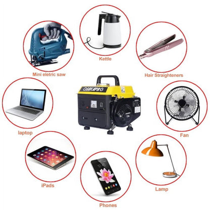 ELTPOWER Portable Generator Outdoor generator Low Noise Gas Powered Generator Generators for Home Use Yellow