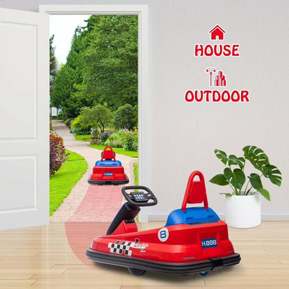 HNH 6V Bumper Car for Toddlers with Remote Control, Ride on Electric Go Kart for Kids, Electric Ride on Toys for Kids, Music Play, Lights