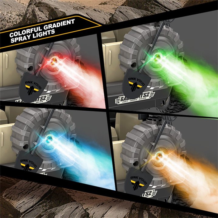 HNH 1:16 Remote Control Car, Off Road Monster Truck 2.4Ghz RC Cars with Stickers, 80 Min Play, Wheel Light, Spray