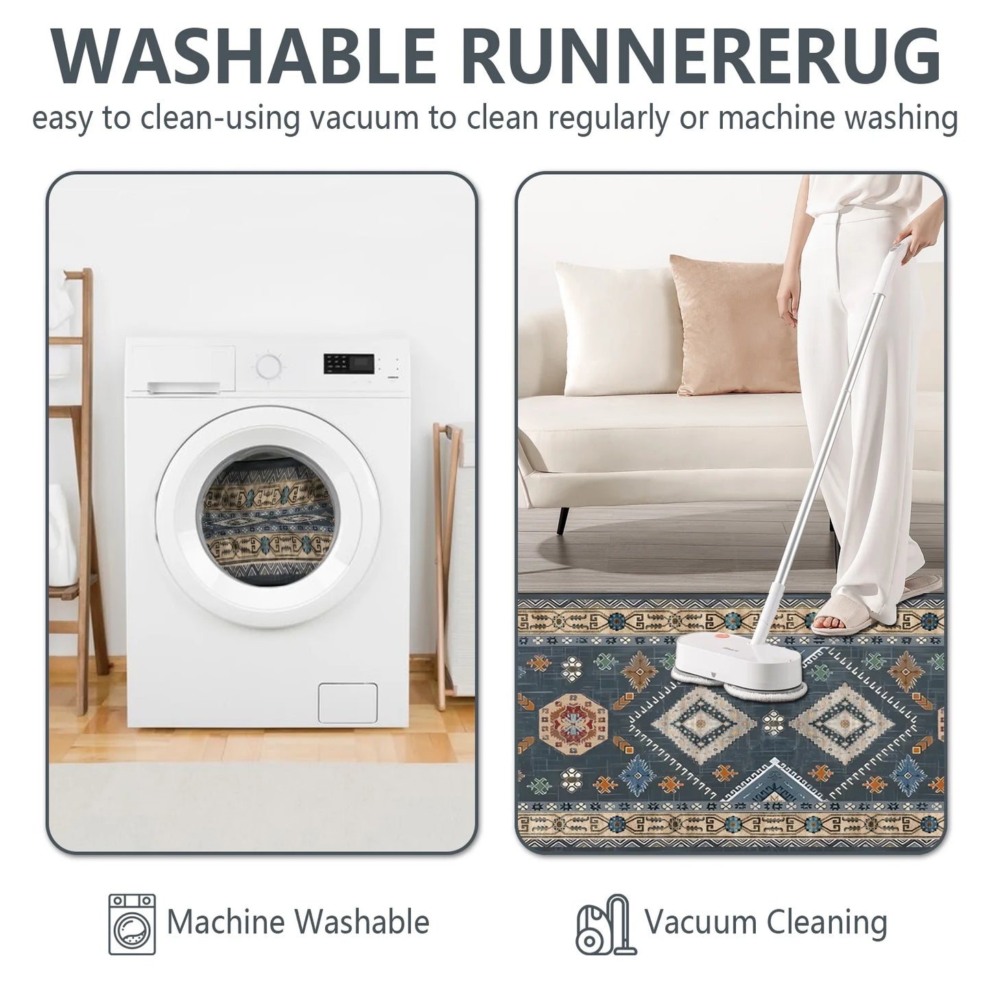 FoxHouse Boho Kitchen Rugs Sets 3 Piece with Runner Non Slip Kitchen Rugs and Mats Washable Kitchen Mats for Floor Thick Kitchen Floor Mat Carpet Runner Rugs for Hallway Laundry Holiday Decor