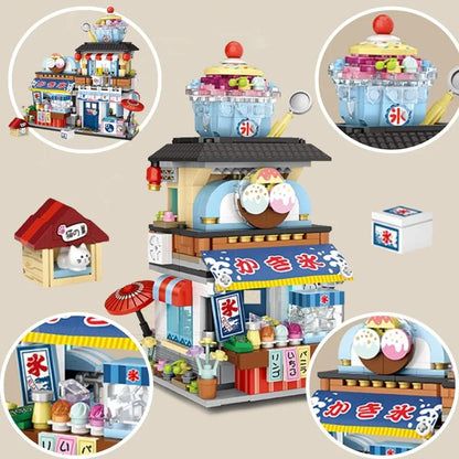 ZOGYMOZ 668Pcs Japanese Building Blocks Set, Ice Cream Shop Simulation Creative Model, Mini Bricks Construction Building Toy, Gift for Kid Ages 6+