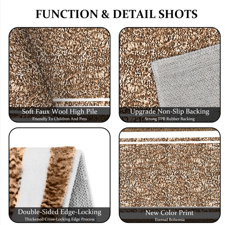 TECHVIDA Bathroom Rugs,Non-Slip Ultra Soft Bath Mat,Soft Absorbent Bathroom Rug and Bath Mat,Machine Washable,(18"x26",Dark Brown and White)