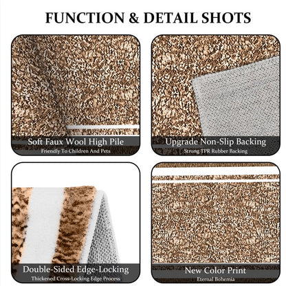 TECHVIDA Bathroom Rugs,Non-Slip Ultra Soft Bath Mat,Soft Absorbent Bathroom Rug and Bath Mat,Machine Washable,(18"x26",Dark Brown and White)