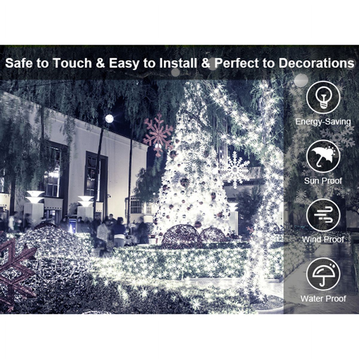 Cheelom Christmas Decorations Lights 197 FT 580 LED Waterproof Solar Fairy Lights Plug in with 8 Modes and Timer Lights Clearance Sale