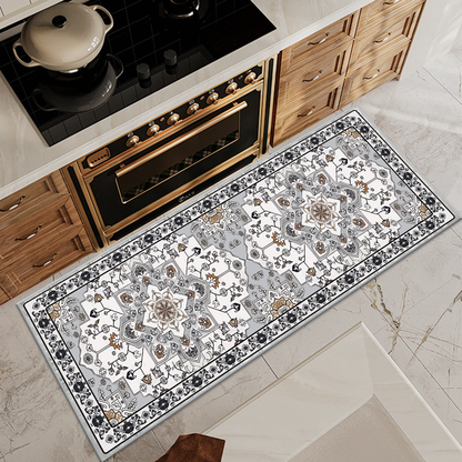TECHVIDA Kitchen Rug Set 3 Piece,Non Slip Machine Washable Kitchen Mats,Boho Farmhouse Hallway Doormat for Home Decor