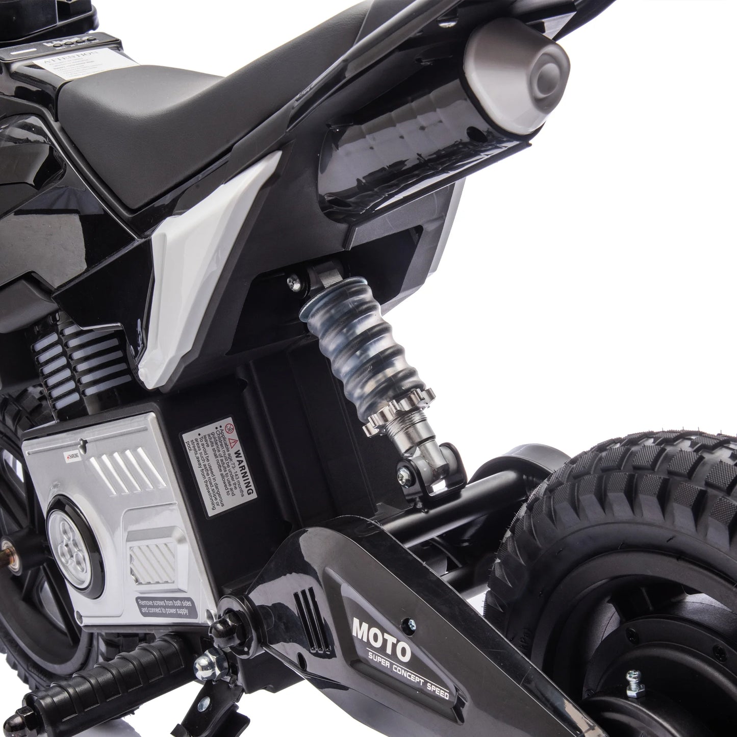 Cheelom 24V Motorcycle,Kids Ride On Electric Toy Motocross Motorcycle,200W High Speed Hub Motor,Rear Wheel Shock Absorber LED Bluetooth Music 3-9Speeds Black