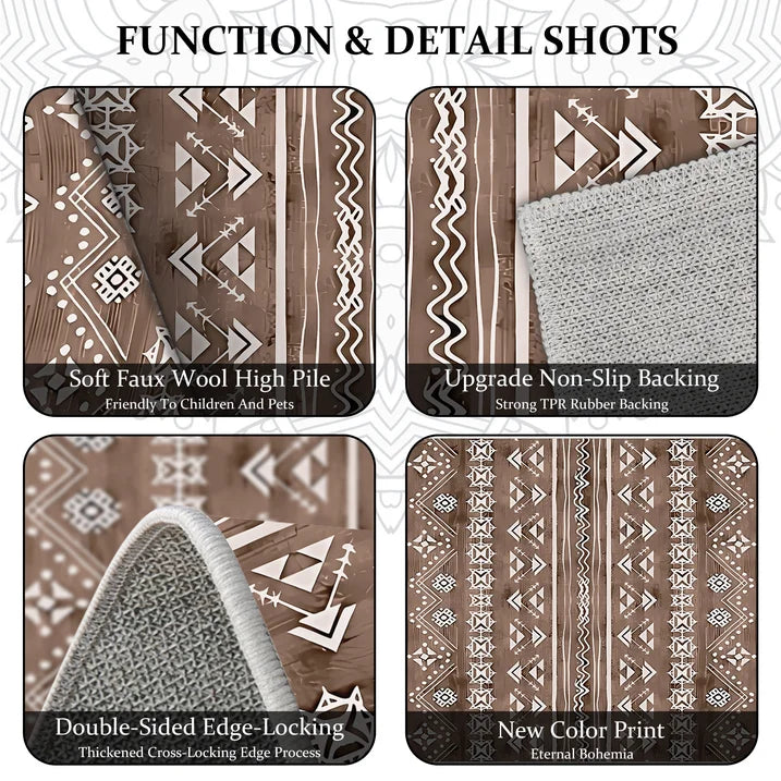 TECHVIDA Kitchen Rug Set 3 Piece,Non Slip Machine Washable Kitchen Mats,Boho Farmhouse Hallway Doormat for Home Decor