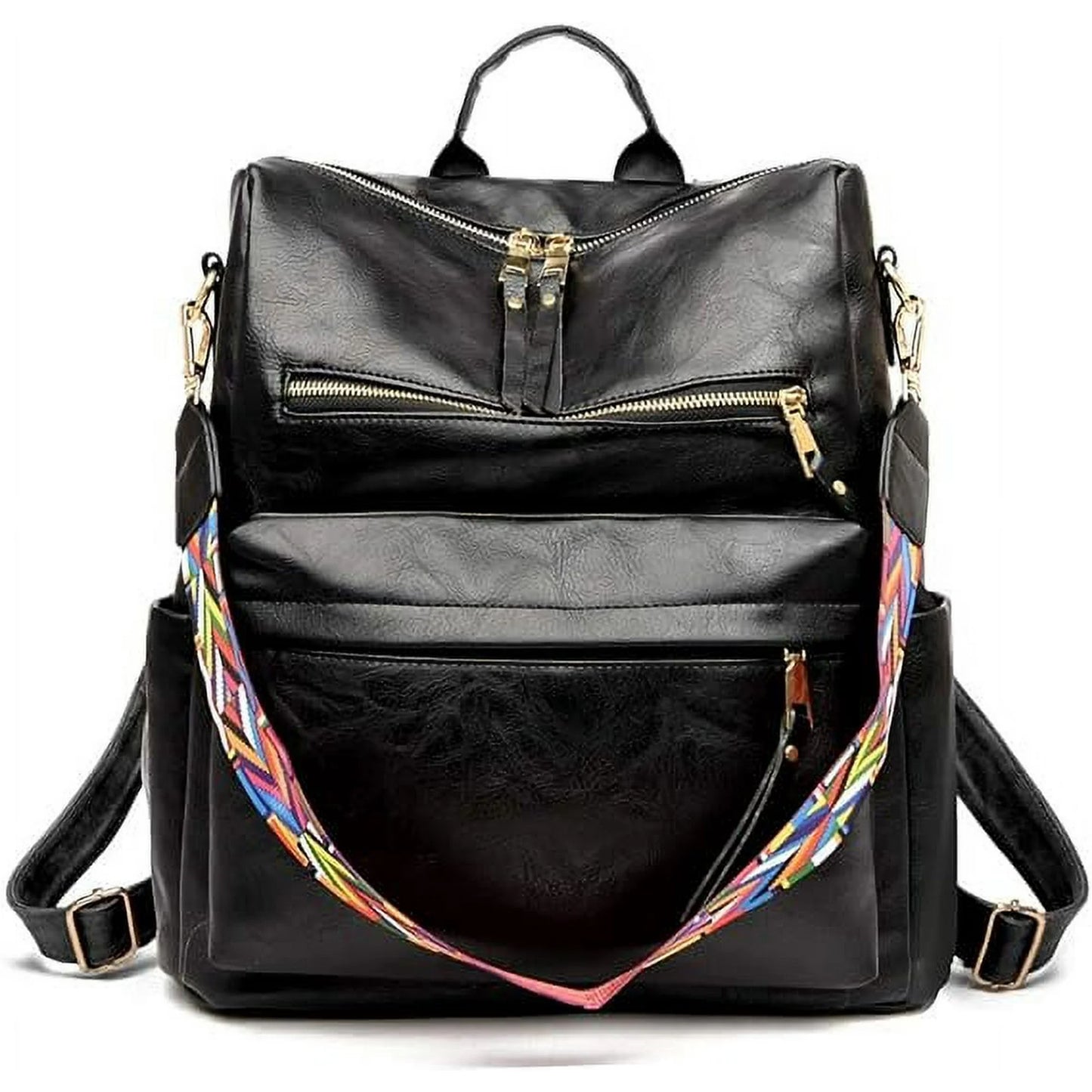 YOMYM PU Leather Backpack Purse For Women Convertible Ladies Fashion Casual Large School Shoulder Bags