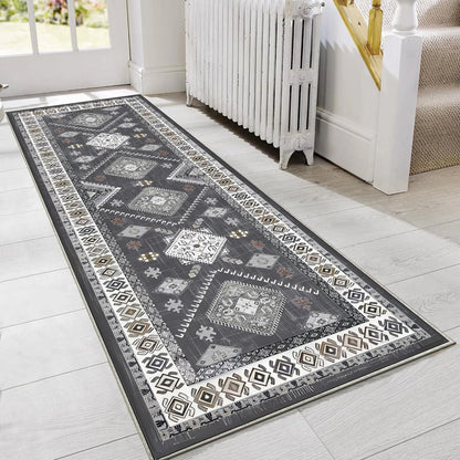TECHVIDA Kitchen Rug Set 3 Piece,Non Slip Machine Washable Kitchen Mats,Farmhouse Hallway Doormat for Home Floor and Living Room,Gray
