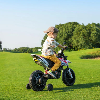 WERSEON Kids Motorcycle 12V, Licensed Aprilia Electric Ride on Motorbike for Toddlers Ages 3-6, Powered Ride on Toy w/ Training Wheels, Blue