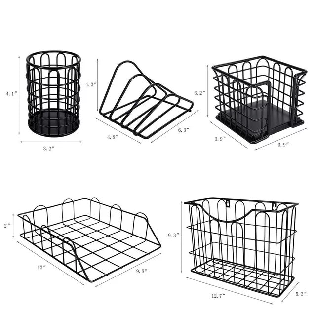Techvida Trays Desktop File Organizer, Paper Letter Tray and Office Supplies Desk Organizer, 5 Pack