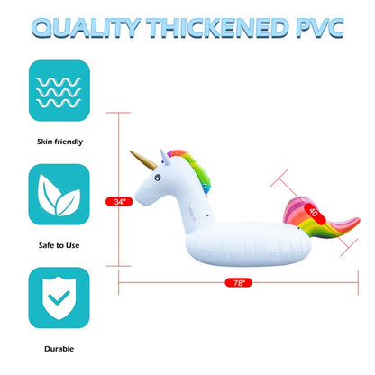 YOMYM Unicorn Inflatable Pool Float for Kids Giant Float for Ride-on Pool Toys