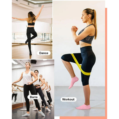 YOMYM 6 Pairs Grip Pilates Socks for Women, Non-slip Yoga Athletic Socks for Barre Ballet Barefoot Workout
