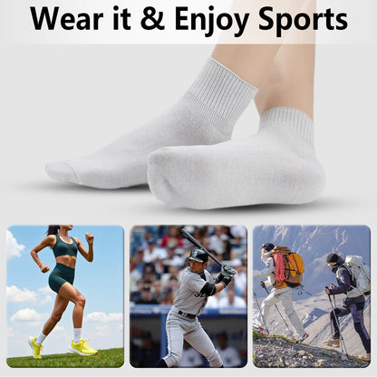YOMYM 10 Pairs Socks Womens Crew Elastic Ankle Cotton Socks Aesthetic Lightweight Low Cut Gifts for Women