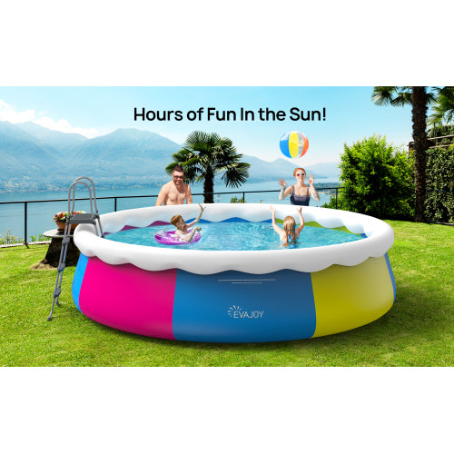 EVAJOY Inflatable Top Ring Swimming Pools Round Pool Include Filter Pump Include Filter Pump 18ft*48in