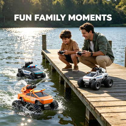 HNH 1:16 Waterproof Monster Truck, Amphibious RC Cars 4WD Remote Control Car Trucks, All Terrain Off-Road Pickup Cybertruck Toy for 6-15 Year Old Boys Girls Kids Gifts