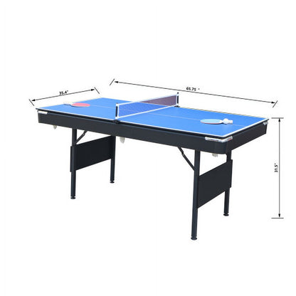 Cheelom 5.5Ft Folding Pool Table 3 in 1 Billiard Table Table Tennis Multifunctional Billiard Table Indoor Game Talbe,Table Games Family Movemen