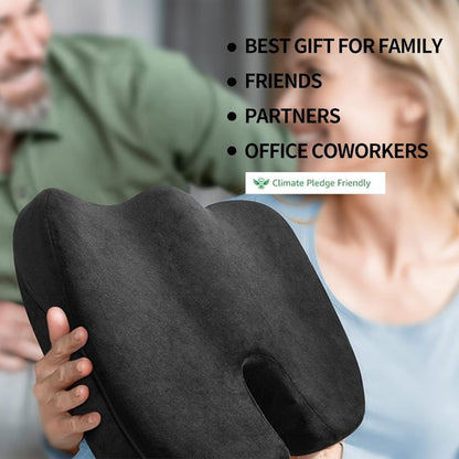 ELTPOWER Memory Foam Seat Cushion Cooling Gel Butt Pillow Car Seat Cushion Butt Pillow for Tailbone Pain Relief Chair Cushion Black