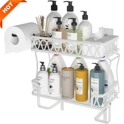 Werseon 2-Tier Over The Toilet Storage shelf, Bathroom Organizers and Storage Basket, Organizer Basket for Bathroom