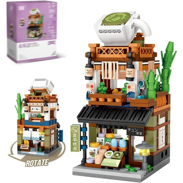 ZOGYMOZ 379Pcs Japanese Street Building Blocks Set, Mini Bricks Construction Building Toy for Kids and Adults,Simulation Architecture Creative Model Blocks