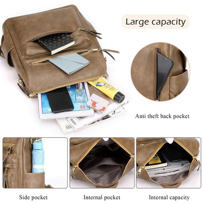 YOMYM Women's Fashion Backpack Purse Multipurpose Design Convertible Satchel Handbags Shoulder Bag School bag