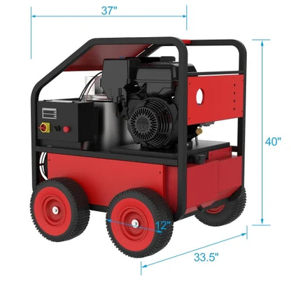 ELTPOWER Commercial Hot Water Gas-Oil Fired Pressure Washer 3.5 GPM 4000 PSI Kohler engine Direct Drive Electric Start