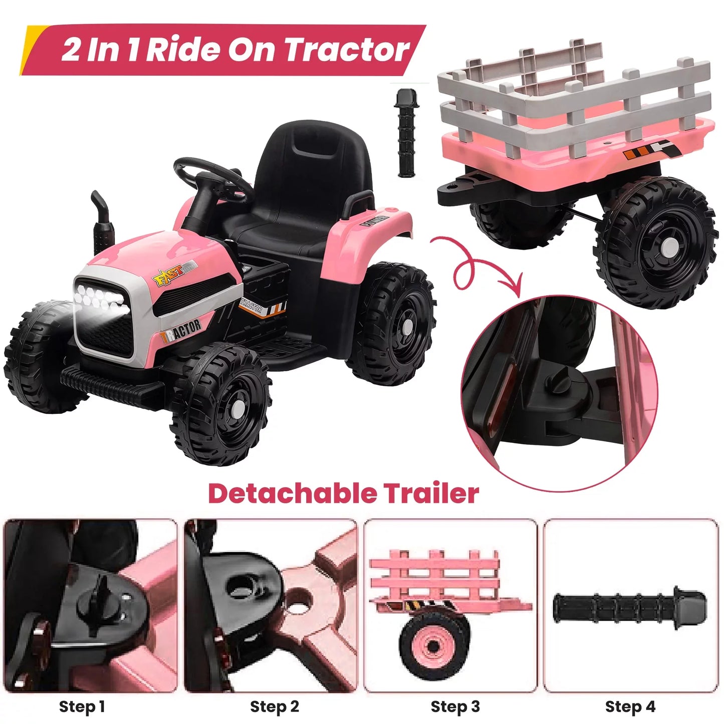 Spoway 12v Kids Ride on Truck, 2 Seater Powered Ride on Toy Car with Remote