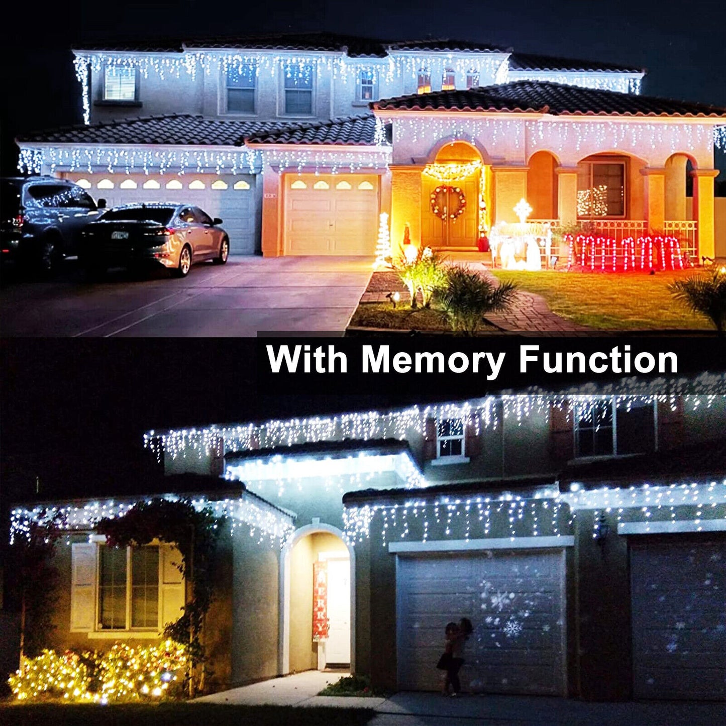 Cheelom 2023 Christmas Lights Outdoor 96 Led Solar Icicle Lights Christmas Decorations Outdoor Indoor Outdoor Wedding Party Patio Christmas Lights Clearance Sale