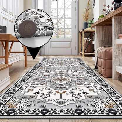 TECHVIDA 2'x8' Hallway Runner Rug Boho,Non Slip Machine Washable Rugs for Hallway Kitchen,Grayish Brown