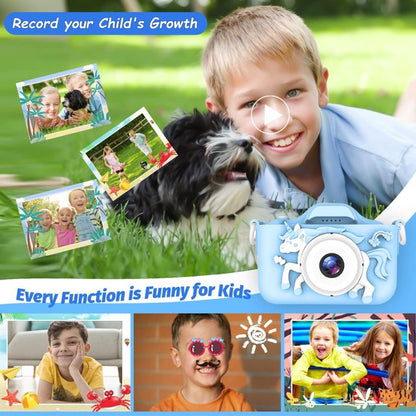 HNH Kids Selfie Camera,1080HD Digital Camera with Three Game,Toy Cameras for Girls Age 3-8 Christmas Birthday Gifts