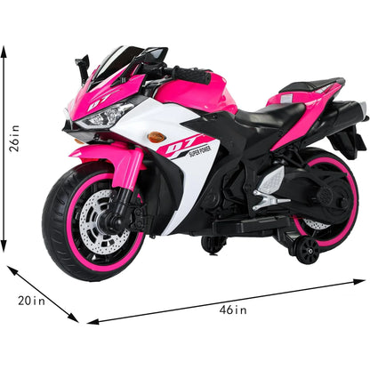 Kids Motorcycle Ride On Toy, Two Seats Battery Powered Ride On Bike, Electric Motorcycle for Kids Ages 3-8 Years, 4Mph Max, Christmas Toy Gifts,Pink