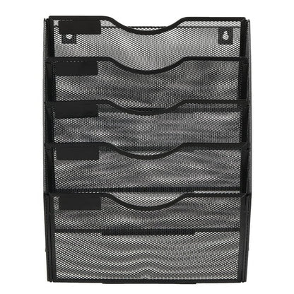 Techvida Wall File Holder, Office Mesh Hanging File Folder with 5 Pockets, Magazine Rack Mail Storage