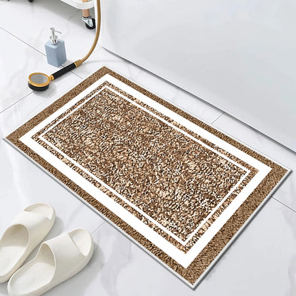 TECHVIDA Bathroom Rugs 3pcs Set,Non-Slip Ultra Soft Bath Rugs,Machine Washable,Water Absorbent,Light Brown