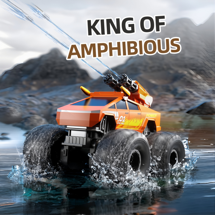 HNH 1:16 Waterproof Monster Truck, Amphibious RC Cars 4WD Remote Control Car Trucks, All Terrain Off-Road Pickup Cybertruck Toy for 6-15 Year Old Boys Girls Kids Gifts